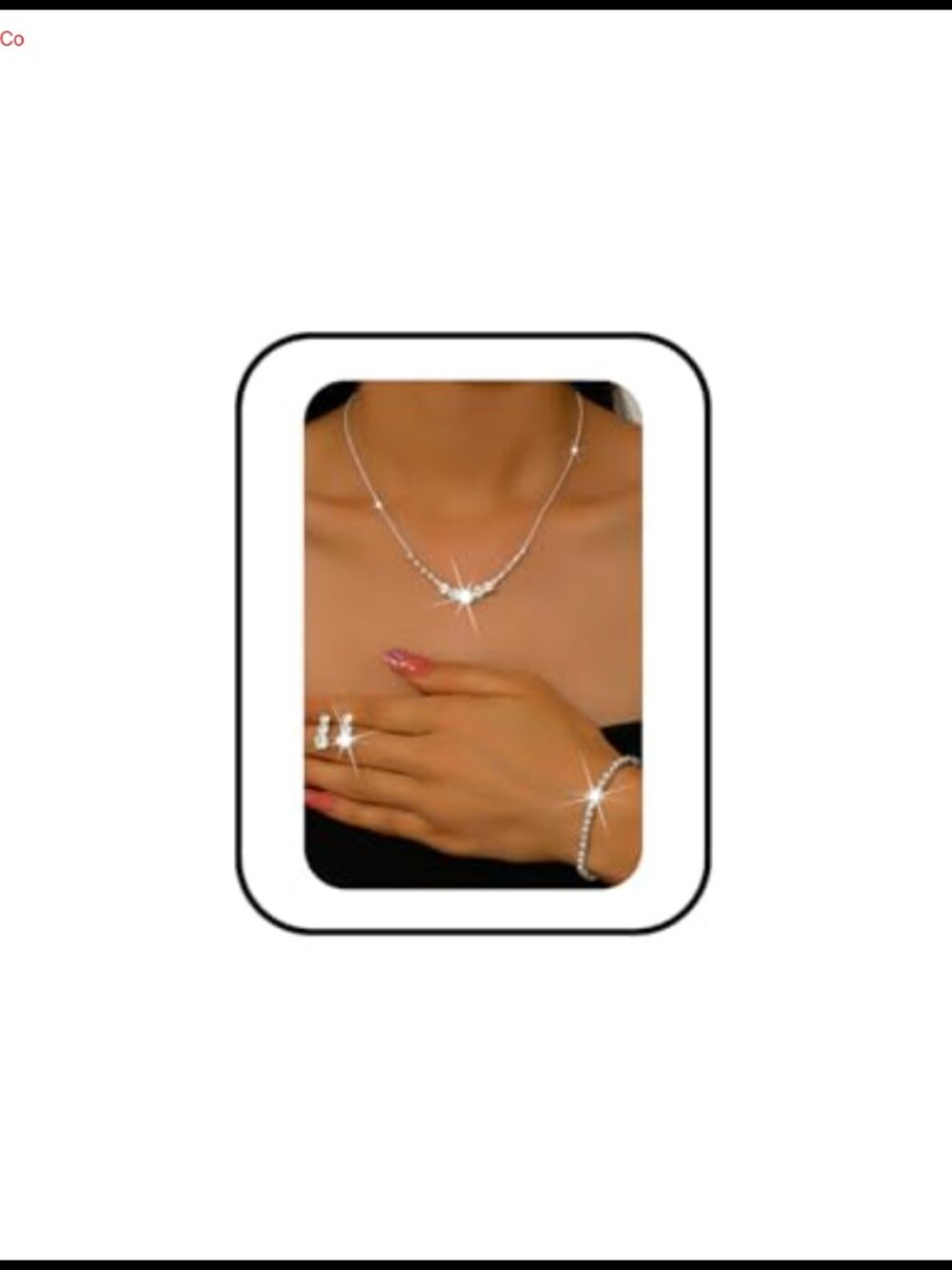 3-Piece Cubic Zirconia Jewelry Set Necklace Earrings Bracelet 14K Gold Plated